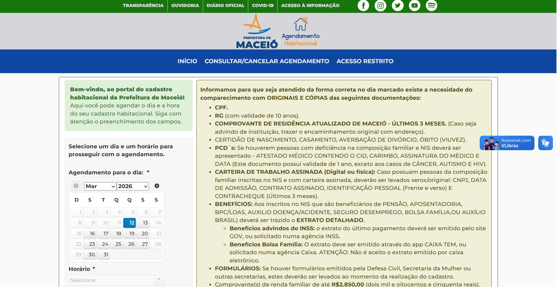 Sistema de Agendamento Institucional